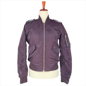 ARITZIA TALULA Whitby Plum Purple Nylon Quilted Bomber Jacket Size M